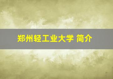 郑州轻工业大学 简介